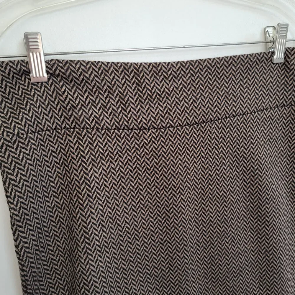 Kavu Knit Mini Skirt Stretch Granola Herringbone Brown Elastic Waist Women Small